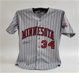 Kirby Puckett 1991 Minnesota Twins Game Used & Autographed Jersey w/ World Series Patch Beckett & Dave Miedema LOA's
