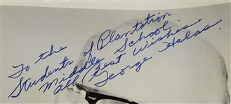 George Halas Autographed & Inscribed 8x10 Photo w/ Beckett LOA