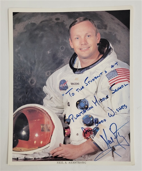 Neil Armstrong Autographed & Inscribed 8x10 Photo w/ Beckett LOA