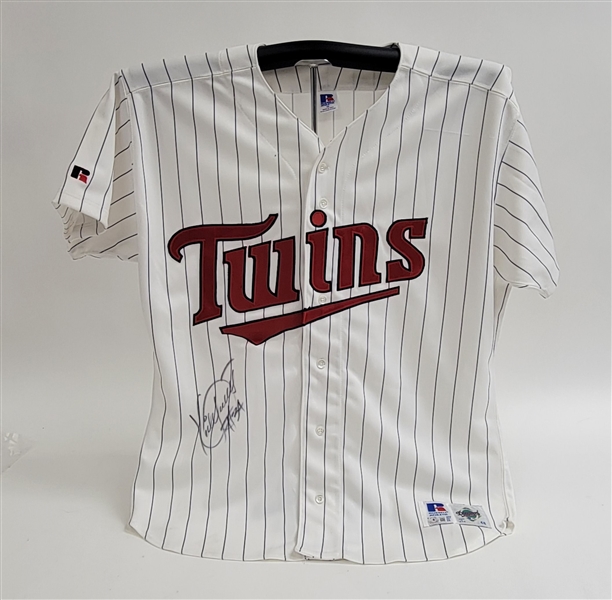 Kirby Puckett Autographed Inscribed Minnesota Twins Jersey w/ Beckett LOA