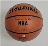 Clyde Drexler Autographed Spalding Basketball Beckett