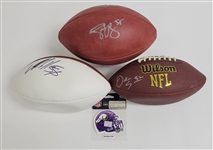 Lot of 3 Von Miller, Rich Gannon, & Onterrio Smith Autographed Footballs Beckett