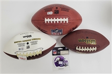 Lot of 3 Von Miller, Rich Gannon, & Onterrio Smith Autographed Footballs Beckett