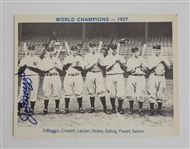 Joe DiMaggio Autographed 4x6 Postcard w/ Beckett LOA