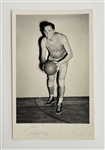 George Mikan Autographed 3x5 Photo Postcard Beckett & 1952 Minneapolis Lakers Program
