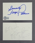 Lot of 2 Floyd Patterson & Ray "Boom Boom" Mancini Autographed Index Cards Beckett