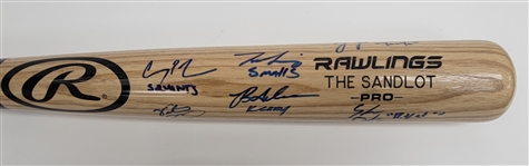 The Sandlot Cast Autographed Rawlings Bat Beckett