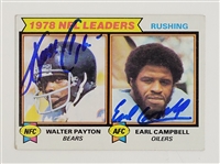 Walter Payton & Earl Campbell Dual Autographed 1979 Topps Card w/ Beckett LOA