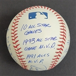 Kirby Puckett Autographed & Multi-Inscribed Stat Baseball w/ JSA LOA