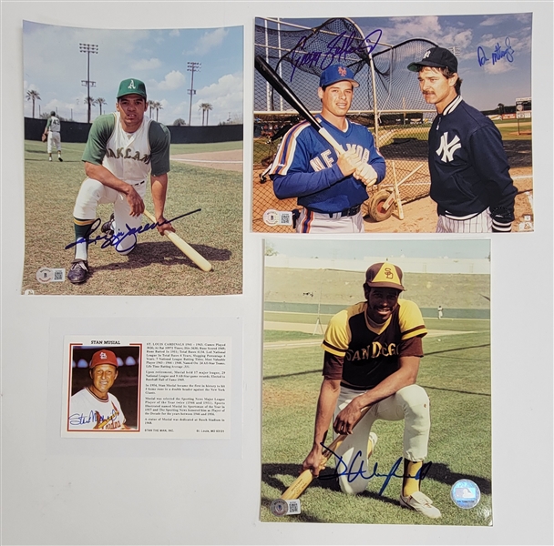Lot of 3 Autographed Baseball 8x10 Photos & 1 Postcard Beckett
