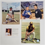 Lot of 3 Autographed Baseball 8x10 Photos & 1 Postcard Beckett