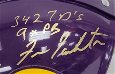 Fran Tarkenton Double Autographed & Multi-Inscribed Minnesota Vikings Full Size Throwback Replica Helmet Beckett