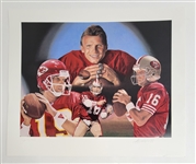 Joe Montana Autographed 24x28 Lithograph LE #381/595 w/ Beckett LOA