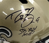 Drew Brees Autographed & Inscribed New Orleans Saints Full Size Replica Helmet w/Beckett Authentication
