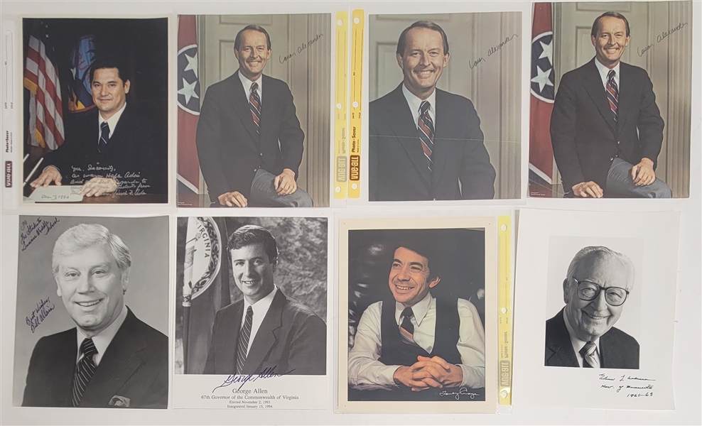 Lot of 32 Governors Autographed 8x10 Photos w/ Detailed Letter of Provenance