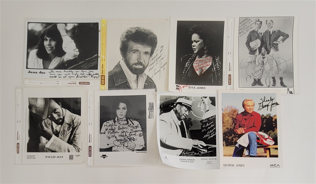 Lot of 17 Singers & Musicians Autographed 8x10 Photos w/ Detailed Letter of Provenance