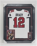 Tom Brady Autographed & Framed Tampa Bay Buccaneers Jersey w/ SB LV MVP Inscription Fanatics