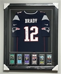 Tom Brady Autographed & Framed New England Patriots Jersey w/ Replica Tickets Tristar