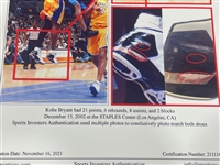 Kobe Bryant 2002-03 Los Angeles Lakers Game Used Shoes Photo Matched w/ Sports Investors Authentication *Only Known Photo Matched Air Jordan's*