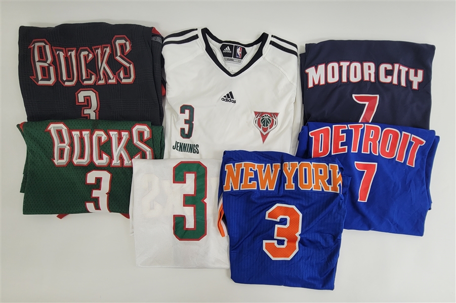 Lot of 7 Brandon Jennings Authentic NBA Jerseys