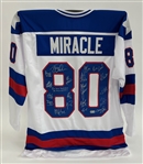 1980 USA Hockey Miracle Team Signed Custom White Jersey w/ 19 Signatures Beckett