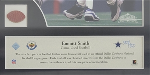 Emmitt Smith Game Used Football Piece Framed Display LE #500/700 UDA