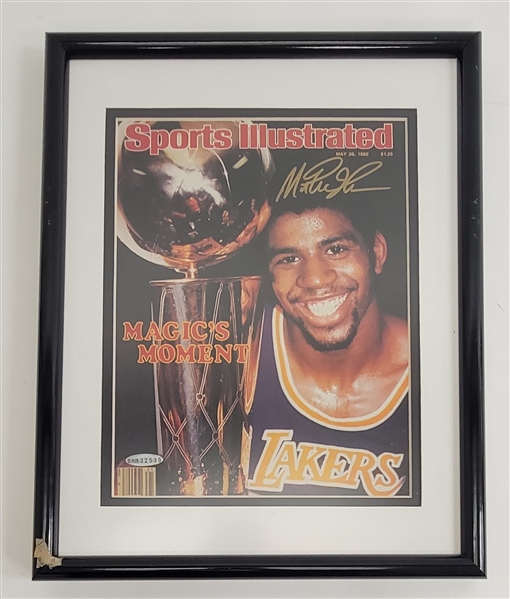 Magic Johnson Autographed & Framed Sports Illustrated Cover UDA