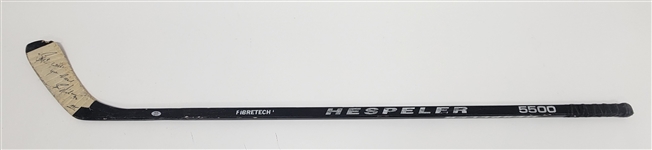 Bernie Nicholls Game Used & Autographed Hockey Stick PSA/DNA