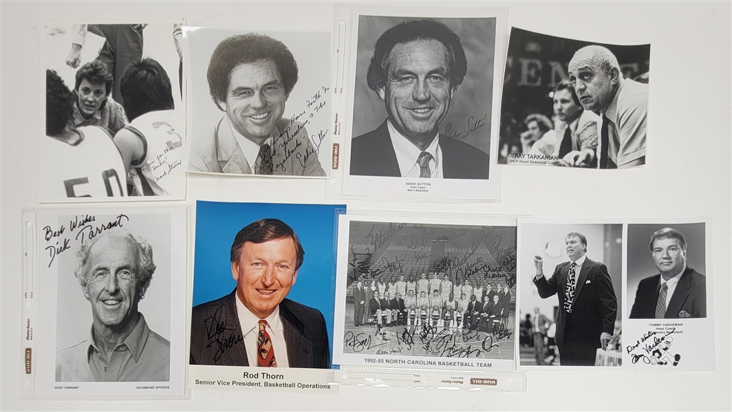 Lot of 17 Basketball Coaches, Executives, & Agents Autographed 8x10 Photos w/ Letter of Provenance