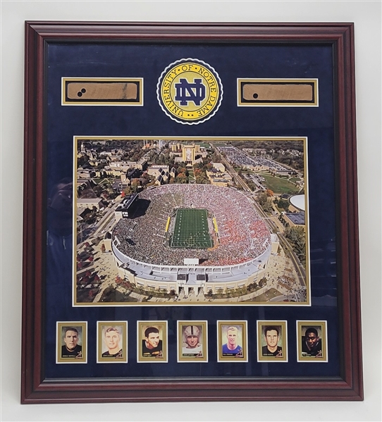 Notre Dame Football Stadium Framed Display w/ Authentic Pieces
