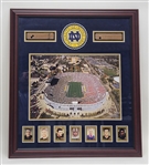 Notre Dame Football Stadium Framed Display w/ Authentic Pieces