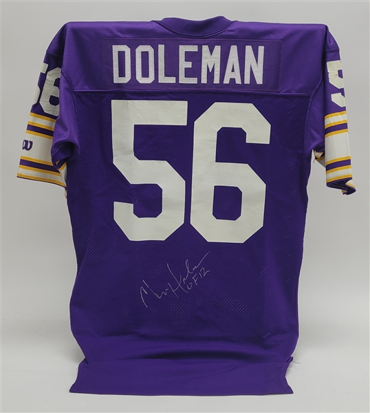 Chris Doleman Autographed & HOF Inscribed Authentic Minnesota Vikings Throwback Jersey Beckett