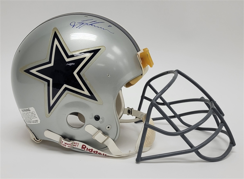 Troy Aikman Autographed Dallas Cowboys Full Size Authentic Helmet Beckett (Facemask Not Attached)