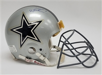 Troy Aikman Autographed Dallas Cowboys Full Size Authentic Helmet Beckett (Facemask Not Attached)