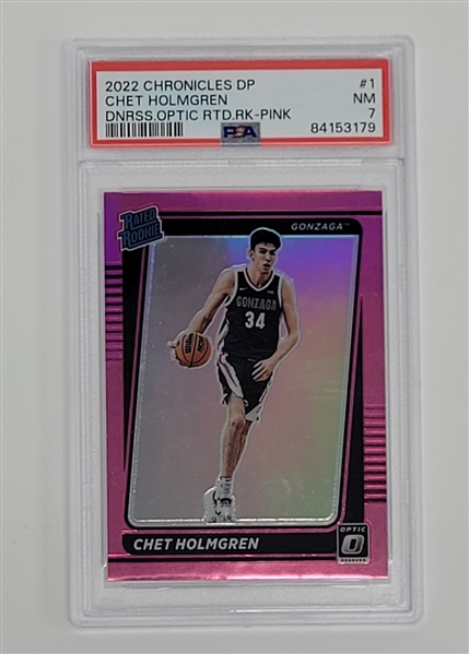 Chet Holmgren 2022 Chronicles DP Donruss Optic Rated Rookie - Pink #1 Rookie Card PSA 7