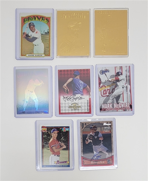 Lot of 8 Baseball Cards w/ Hank Aaron 1972 Topps