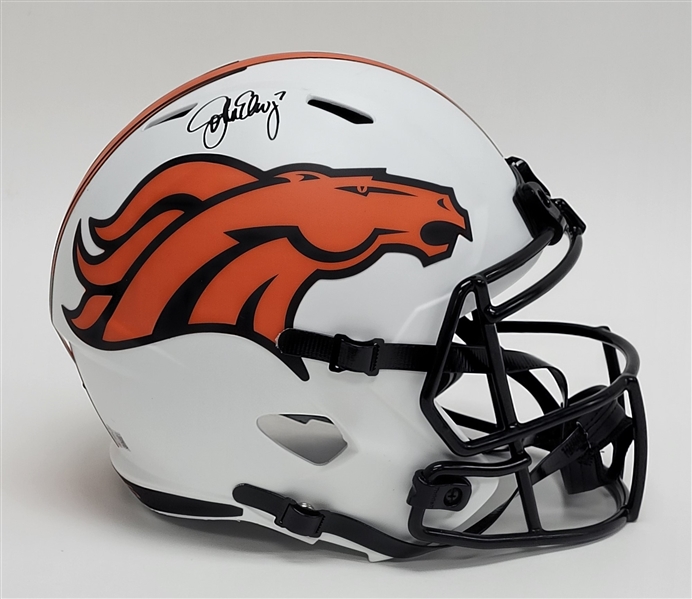 John Elway Autographed Denver Broncos Full Size Lunar Eclipse Replica Helmet Beckett