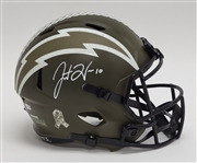 Justin Herbert Autographed Los Angeles Chargers "Salute To Service" Full Size Replica Helmet