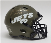 Joe Namath Autographed & HOF Inscribed New York Jets "Salute To Service" Full Size Replica Helmet Beckett