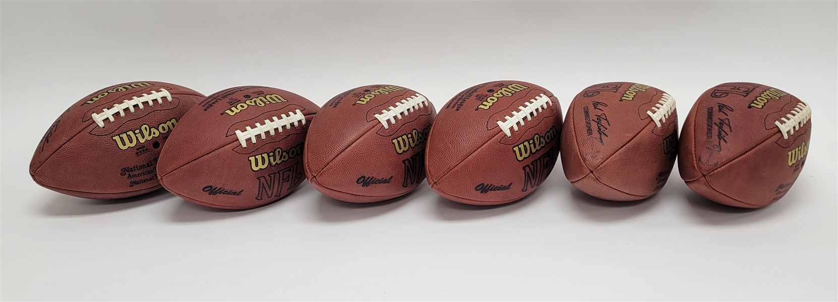 Lot of (6) 2002 Eagles vs. Rams Game Used Footballs w/ Letters of Provenance