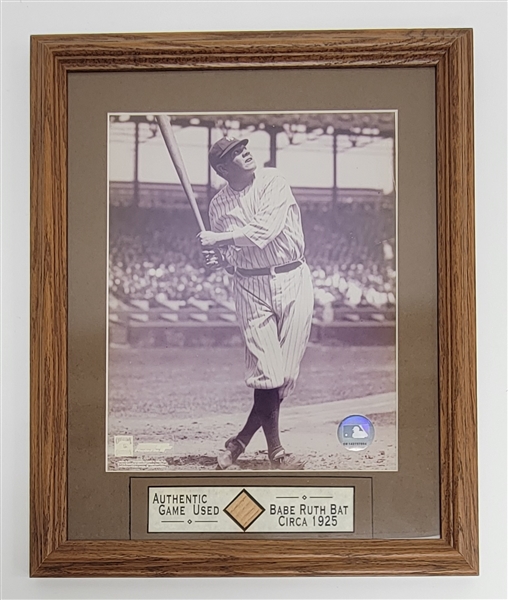 Babe Ruth Game Used Bat Framed Display