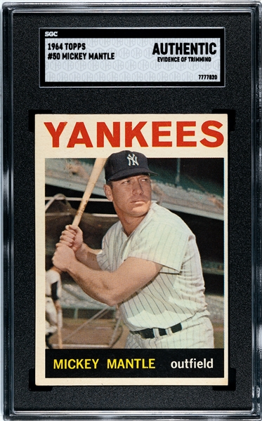 Mickey Mantle 1964 Topps #50 Card SGC