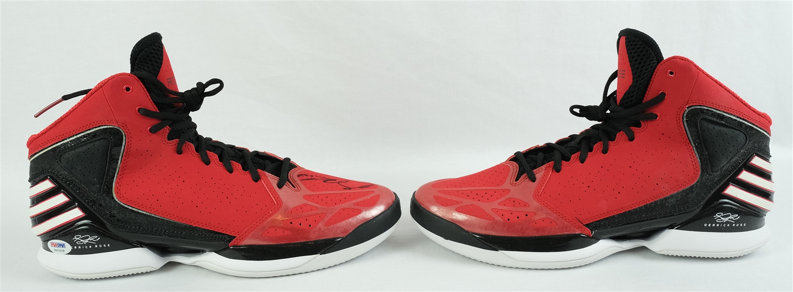 Derrick Rose 2012 Autographed Chicago Bulls Adidas Basketball Shoes PSA/DNA
