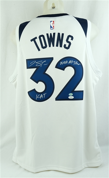Karl-Anthony Towns Autographed & Inscribed Minnesota Timberwolves Authentic Jersey JSA