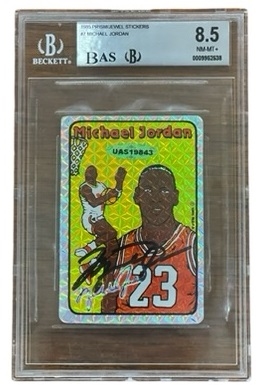 Michael Jordan RARE Autographed 1985 Rookie Jewel Prism Sticker - One of the Rarest Jordan Items in Existence BGS 8.5 NM-MT+ w/ 10 Auto UDA