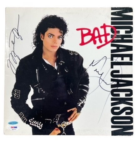 Michael Jackson & Michael Jordan RARE Dual Autographed "BAD" Album UDA & PSA/DNA