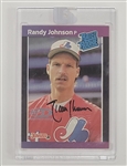 Randy Johnson Autographed 1989 Donruss Rated Rookie Panini Black Box 1 Of 1 Card *Error Card - Wrong Birth Year*