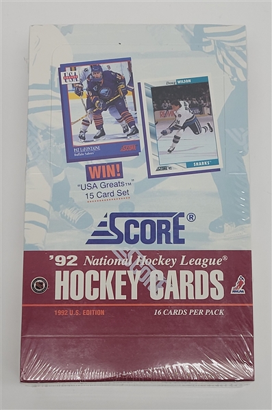 Factory Sealed 1992 Score Hockey Wax Box
