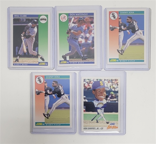 Lot of (5) 1992 Score Baseball Cards