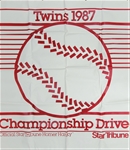 Large Canvas Street Banner by Star Tribune Celebrating Minnesota Twins 1987 Championship